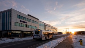 A Grand River Transit Bus carrying people around the Region of Waterloo.