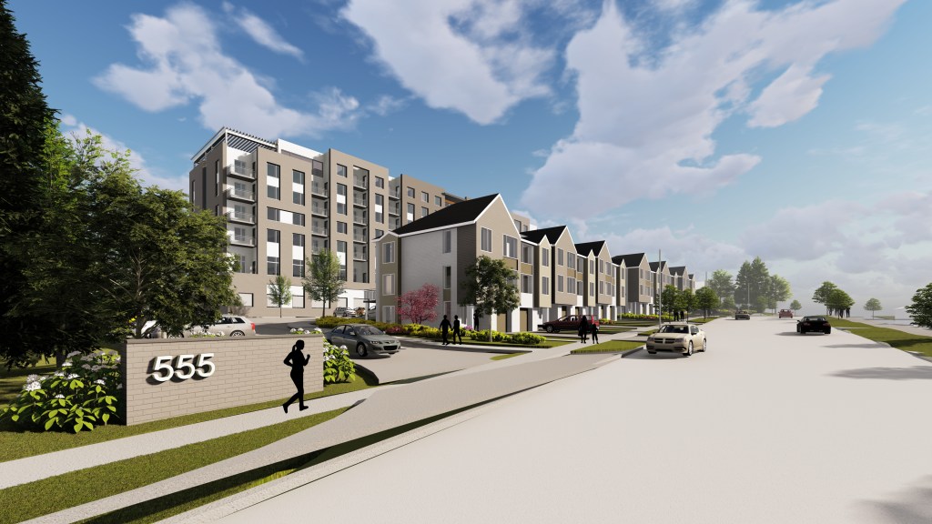 Rendering of a future affordable housing project at 555 Beechwood Drive, Waterloo. 