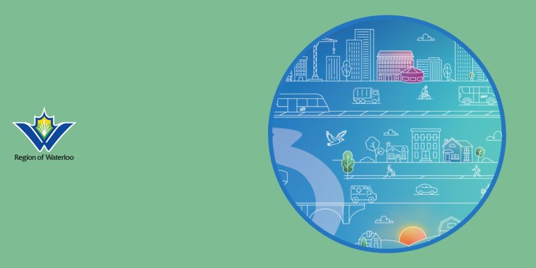 Graphic with green background and Region of Waterloo logo.