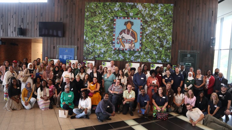 A group of Upstream grant recipients posed for a photo at the Ken Seiling Regional Museum.