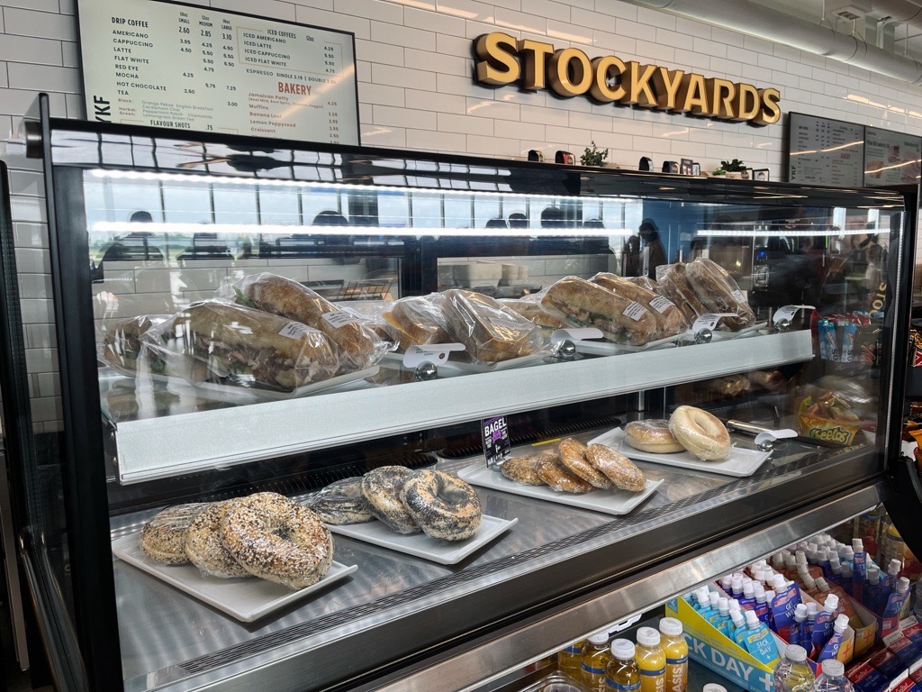 Pre-made food options at the new Stockyards restaurant, located inside YKF airport.
