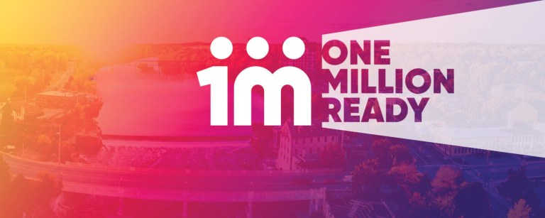 Colourful banner with the words "One Million Ready."