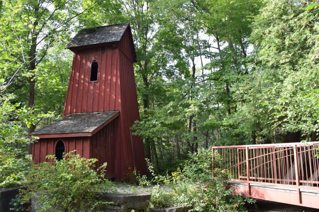 The historic wooden Sheave tower in Blair, which is now known as Cambridge.
