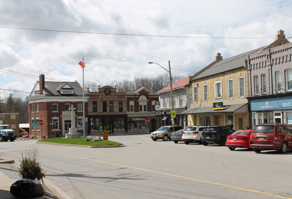 The historic buildings of downtown Ayr.